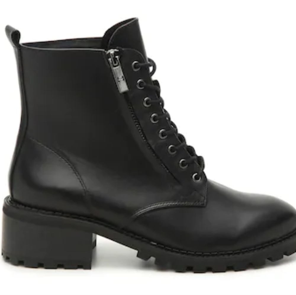 Halston Heritage Black Lois Combat Boots 7.5 - Picture 3 of 9